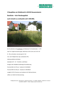 2 Bauplätze am Waldrand in 63150 Heusenstamm Baulücke – kein