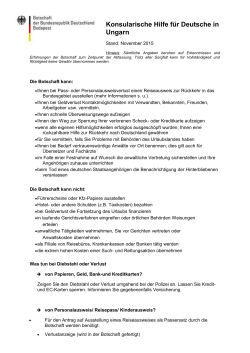 Konsularische Hilfe für Deutsche in Ungarn