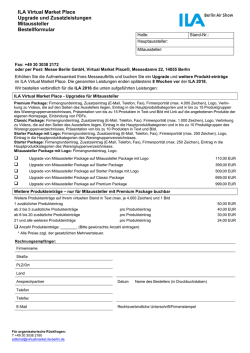 ILA Virtual Market Place Upgrade und Zusatzleistungen