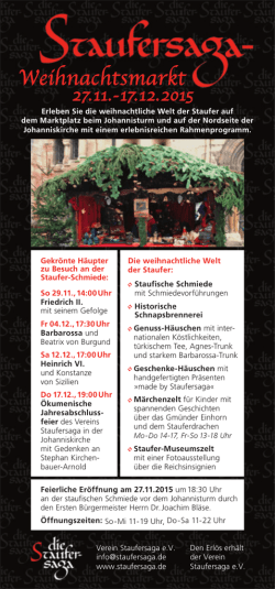 27.11.-17.12.2015 - Ritterschaft zu Gmünd