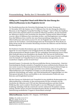 Pressemitteilung Berlin, den 13. November 2015