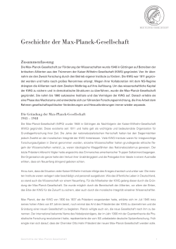 Geschichte der Max-Planck