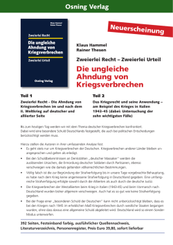Die ungleiche Ahndung von Kriegsverbrechen