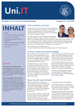 INHALT - Universit&auml;t Bamberg