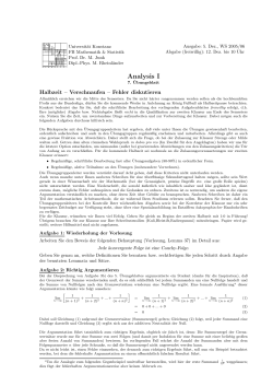 Blatt 7 - FB Mathematik und Statistik