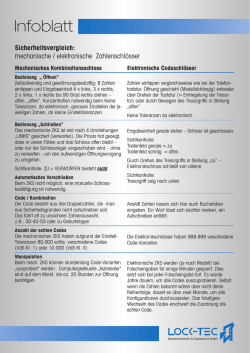 Infoblatt - bei LOCK-TEC