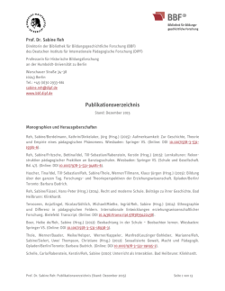 Prof. Dr. Sabine Reh - Deutsches Institut für Internationale
