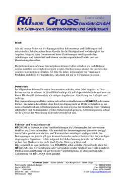 Inhalt Alle auf meinen Seiten zur Verf&uuml;gung gestellten Informationen