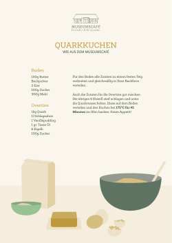 Rezept 2015 - Quarkkuchen