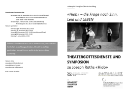 Hiob&raquo; &ndash; die Frage nach Sinn, Leid und LEBEN