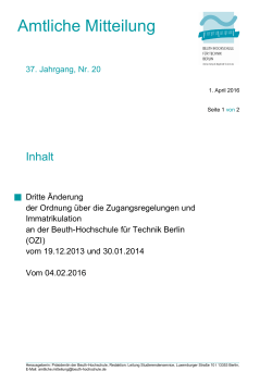 Amtliche Mitteilung - Beuth Hochschule für Technik Berlin