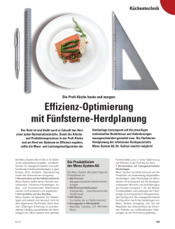 Effizienz-Optimierung mit F&uuml;nfsterne-Herdplanung