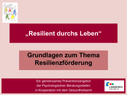WS 2 Grundlagen der Resilienzförderung