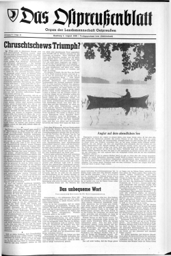 Chruschtschews Triumph? - Archiv Preussische Allgemeine Zeitung