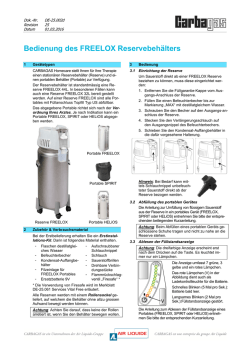 Bedienung des FREELOX Reservebeh&auml;lters