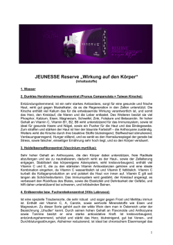 JEUNESSE Reserve &bdquo;Wirkung auf den K&ouml;rper&ldquo;