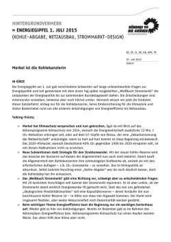 Hintergrundvermerk Energiegipfel
