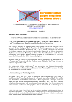 Juni 2015 - Bürgerinitiative gegen Fluglärm in Wien West und