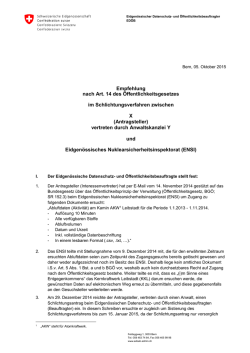 Empfehlung vom 16. September 2015 ENSI