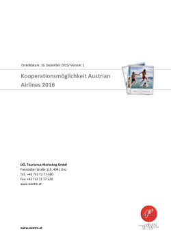 Kooperationsmöglichkeit Austrian Airlines 2016
