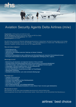 airlines´ best choice Aviation Security Agents Delta