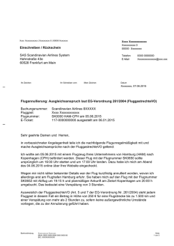 Musterbrief Ausgleichsanspruch Flugannullierung