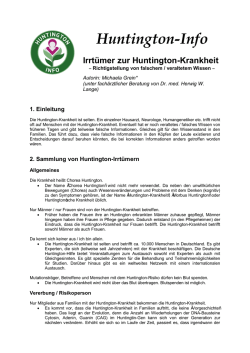 Huntington-Info Irrt&uuml;mer zur Huntington