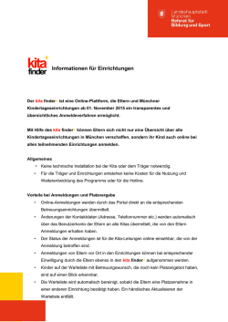 Informationen f&uuml;r Einrichtungen