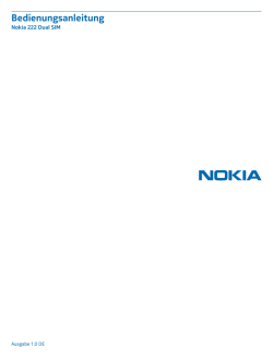 Nokia 222 Dual SIM Bedienungsanleitung