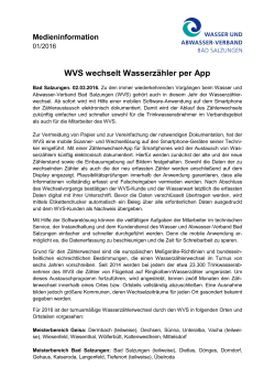 WVS wechselt Wasserzähler per App