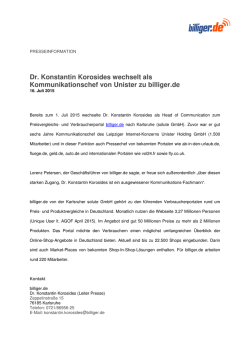 Dr. Konstantin Korosides wechselt als Kommunikationschef von