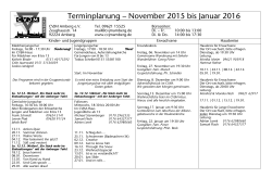 Terminplanung – November 2015 bis Januar 2016