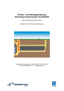 Einbau- und Montageanleitung Klarwasser-Sickersystem KLAR-BOX