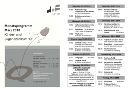 Dienstag, 01.03.2016 Mittwoch, 02.03.2016 Donnerstag, 03.03.2016
