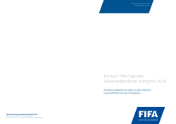 Entwurf FIFA-Statuten Ausserordentlicher Kongress 2016