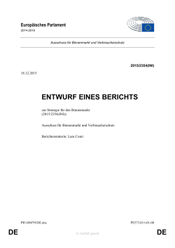 DE DE ENTWURF EINES BERICHTS