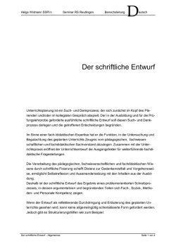 Der schriftliche Entwurf