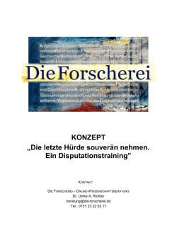 Informationen zum Disputationstraining