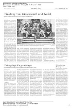 Einklang von Wissenschaft und Kunst, Die ETH