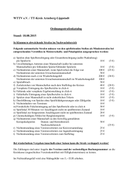 Ordnungsgebühren 2015/16 - Tischtennis Kreis Arnsberg