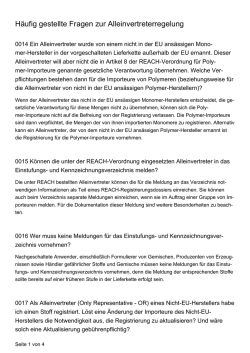 H&auml;ufig gestellte Fragen zur Alleinvertreterregelung
