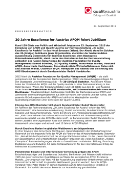 20 Jahre Excellence for Austria: AFQM feiert Jubiläum