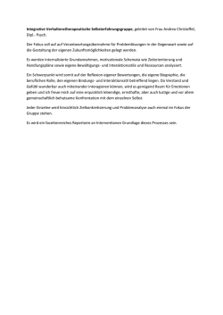 Integrative Verhaltenstherapeutische Selbsterfahrungsgruppe