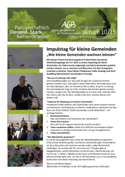 Impulstag f&uuml;r kleine Gemeinden - AGB