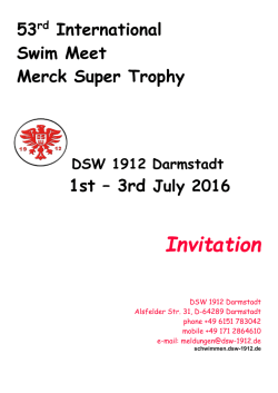 Invitation - DSW 12 &ndash; Schwimmabteilung