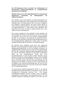 IPVS HPV vaccine statement-German - HPV