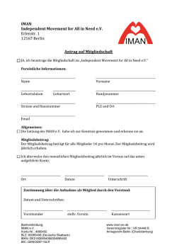 IMAN Independent Movement for All in Need e.V. Erlenstr. 1 12167