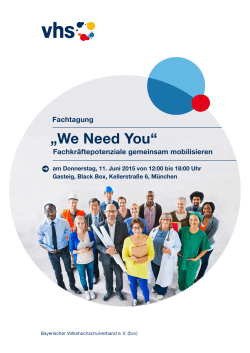 We Need You - Bayerischer Volkshochschulverband eV