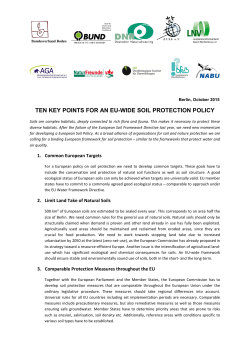 ten key points for an eu-wide soil protection policy - EU