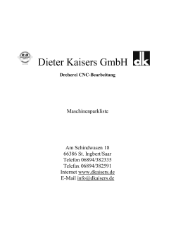 Maschinenliste - Dieter Kaisers GmbH